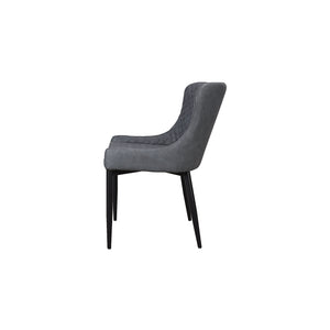 Pair of Classic Faux Leather Dining Chair in Grey