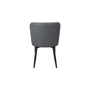 Pair of Classic Faux Leather Dining Chair in Grey