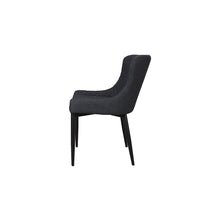 Load image into Gallery viewer, Pair of Classic Faux Leather Dining Chairs in Charcoal