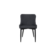 Load image into Gallery viewer, Pair of Classic Faux Leather Dining Chairs in Charcoal