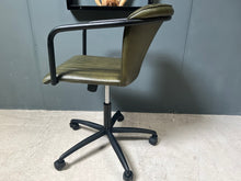 Load image into Gallery viewer, Ribbed Leather Office Swivel Chair in Green