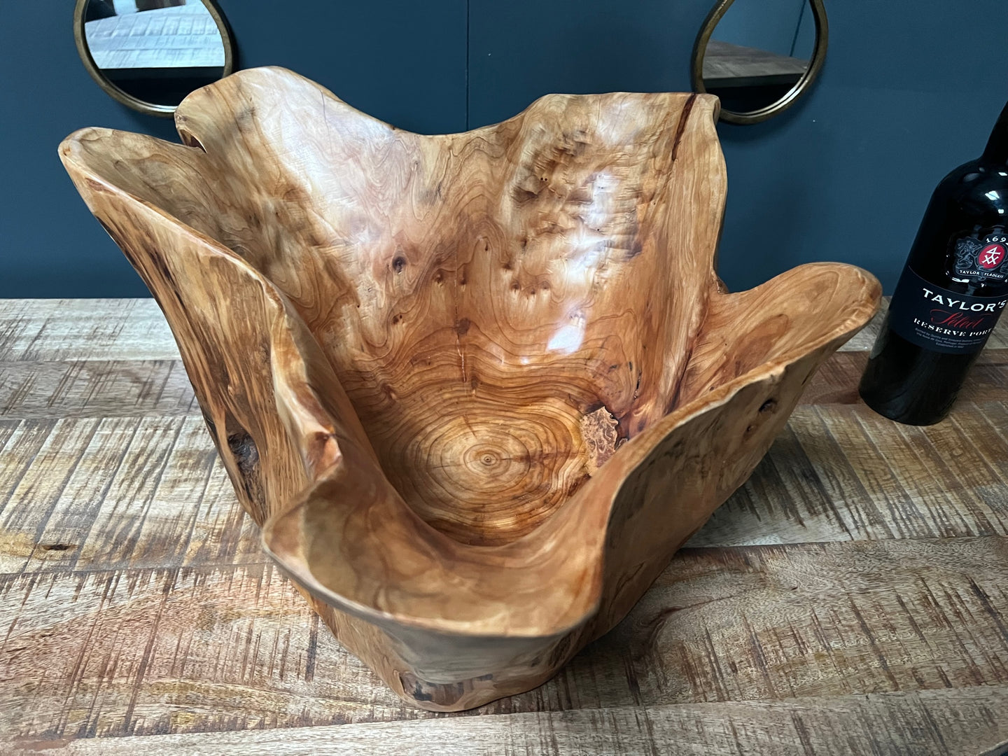 Huge Polished Natural Wood Bowl