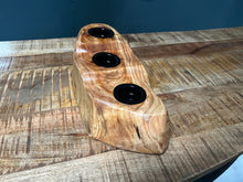 Load image into Gallery viewer, Large Polished Natural Wood Candle Holder