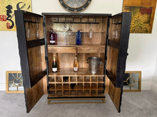 Load image into Gallery viewer, Solid Carved Mango Wood Bar Drinks Cabinet