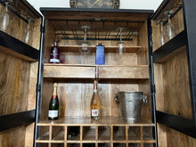 Load image into Gallery viewer, Solid Carved Mango Wood Bar Drinks Cabinet