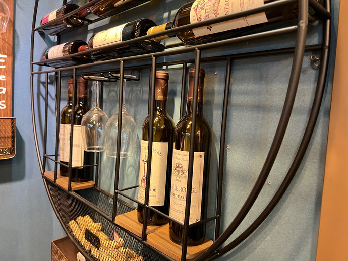 Huge Metal Wall Mounted Circle Wine Rack