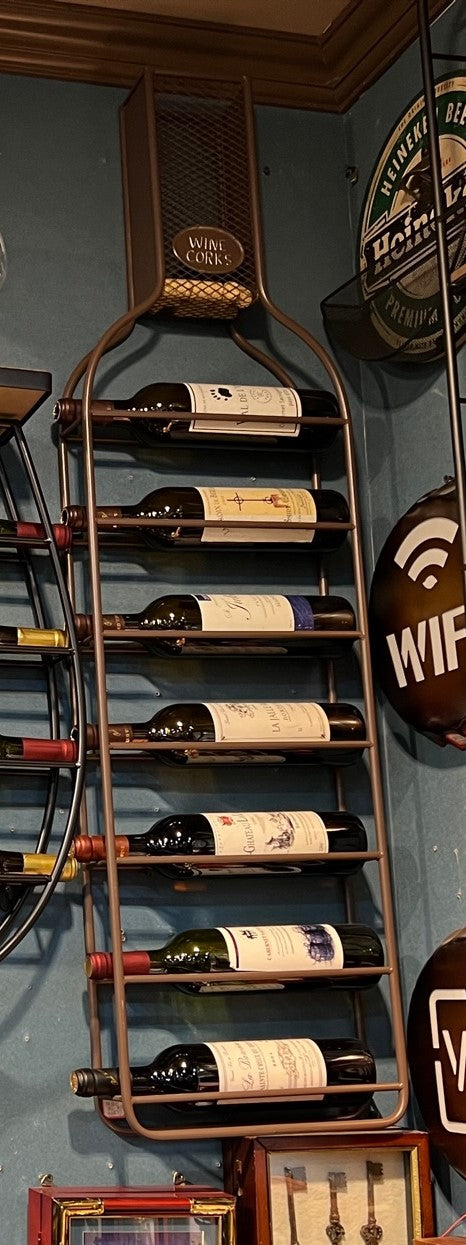 Huge Industrial Style Wine Bottle Shaped Bottle Holder