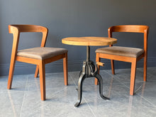 Load image into Gallery viewer, Pair Kin Contemporary Ash Wood &amp; Brown Faux Leather High Back Dining Chair