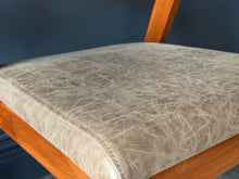 Load image into Gallery viewer, Pair Kin Contemporary Ash Wood &amp; Brown Faux Leather High Back Dining Chair