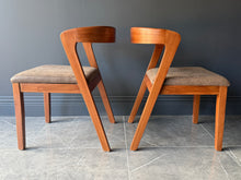 Load image into Gallery viewer, Pair Kin Contemporary Ash Wood &amp; Brown Faux Leather High Back Dining Chair