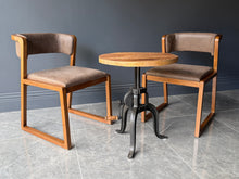 Load image into Gallery viewer, Pair Malmo Contemporary Ash Wood &amp; Brown Faux Leather High Back Dining Chairs