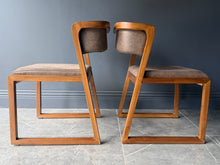 Load image into Gallery viewer, Pair Malmo Contemporary Ash Wood &amp; Brown Faux Leather High Back Dining Chairs
