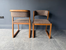 Load image into Gallery viewer, Pair Malmo Contemporary Ash Wood &amp; Brown Faux Leather High Back Dining Chairs