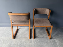 Load image into Gallery viewer, Pair Malmo Contemporary Ash Wood &amp; Brown Faux Leather High Back Dining Chairs