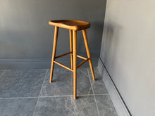 Load image into Gallery viewer, Pair Denver Solid Ash Wood Bar Stools in Medium Stain Finish
