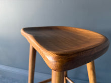 Load image into Gallery viewer, Pair Denver Solid Ash Wood Bar Stools in Medium Stain Finish
