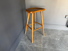 Load image into Gallery viewer, Pair Denver Solid Ash Wood Bar Stools in Medium Stain Finish