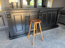 Load image into Gallery viewer, Pair Denver Solid Ash Wood Bar Stools in Medium Stain Finish