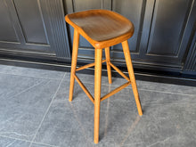 Load image into Gallery viewer, Pair Denver Solid Ash Wood Bar Stools in Medium Stain Finish