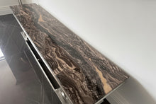 Load image into Gallery viewer, Marble TV Unit Stand – (Linate Style) Contemporary Steel &amp; Marble Unit Stand 180 CM