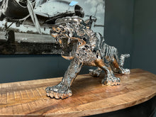 Load image into Gallery viewer, Large Silver Resin Tiger Statue
