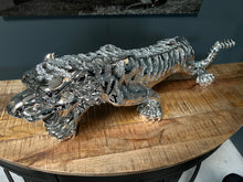 Load image into Gallery viewer, Large Silver Resin Tiger Statue