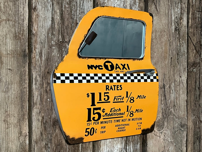 Large Metal Yellow Taxi Door Mirror