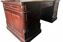 Load image into Gallery viewer, Traditional Office Partner's Desk in Antique Mahogany