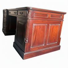 Load image into Gallery viewer, Traditional Office Partner's Desk in Antique Mahogany