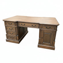 Load image into Gallery viewer, Traditional Rustic Solid Mindi Wood Partner's Desk
