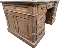 Load image into Gallery viewer, Traditional Rustic Solid Mindi Wood Partner's Desk