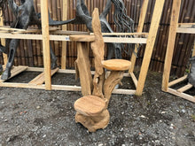 Load image into Gallery viewer, Heavy Teak Driftwood Plant Stand