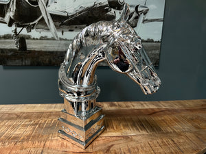 Large Resin Race Horse Head Statue