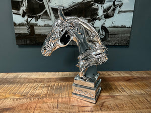 Large Resin Race Horse Head Statue