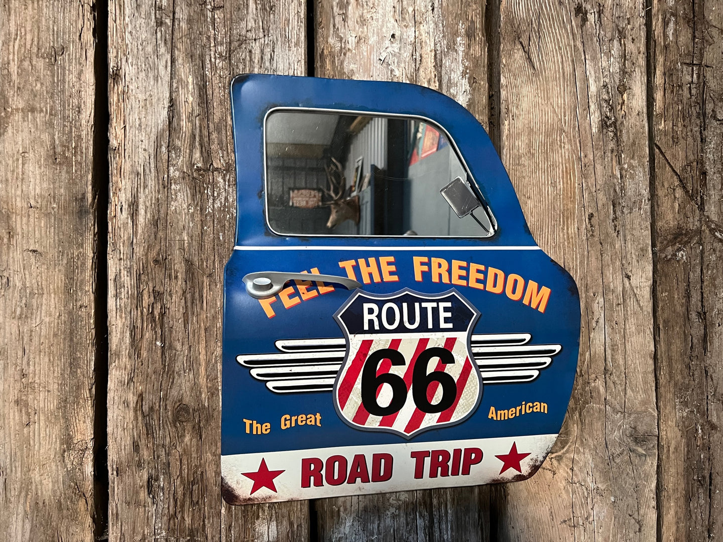Large Metal Car Door Mirror (Route 66)