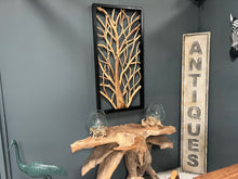 Load image into Gallery viewer, Huge 120cm Tall Teak Root Wood Rustic Wall Art in Black Frame
