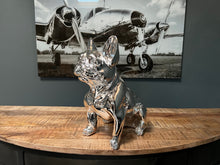 Load image into Gallery viewer, Large Silver Resin French Bulldog Statue
