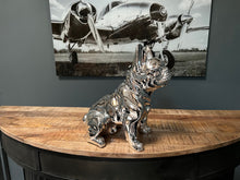 Load image into Gallery viewer, Large Silver Resin French Bulldog Statue