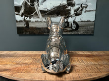 Load image into Gallery viewer, Large Silver Resin French Bulldog Statue