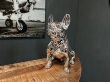 Load image into Gallery viewer, Large Silver Resin French Bulldog Statue
