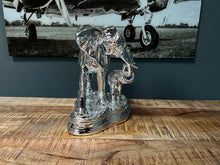 Load image into Gallery viewer, Large Silver Mother &amp; Baby Elephant Statue