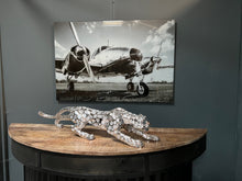 Load image into Gallery viewer, Large Silver Resin Jaguar Statue
