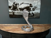 Load image into Gallery viewer, Large Silver Resin Snake Statue