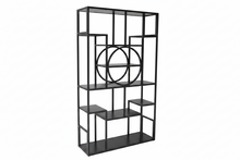 Load image into Gallery viewer, Torino Designer Metal &amp; Wood Display Bookcase Contemporary Geometric Shelving Unit