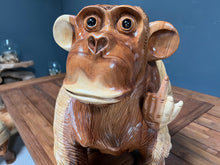 Load image into Gallery viewer, Hand Carved Polished Wood &#39;Up Yours&#39; Monkey Statue