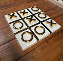 Load image into Gallery viewer, Quality White and Gold Noughts &amp; Crosses Game Set