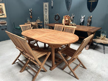 Load image into Gallery viewer, 9 Piece Teak Patio Set With Extending Table
