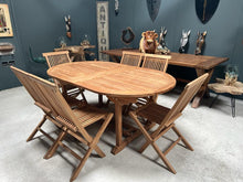 Load image into Gallery viewer, 9 Piece Teak Patio Set With Extending Table