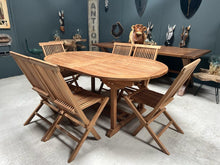 Load image into Gallery viewer, 9 Piece Teak Patio Set With Extending Table