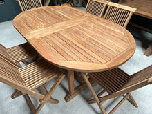 Load image into Gallery viewer, 9 Piece Teak Patio Set With Extending Table